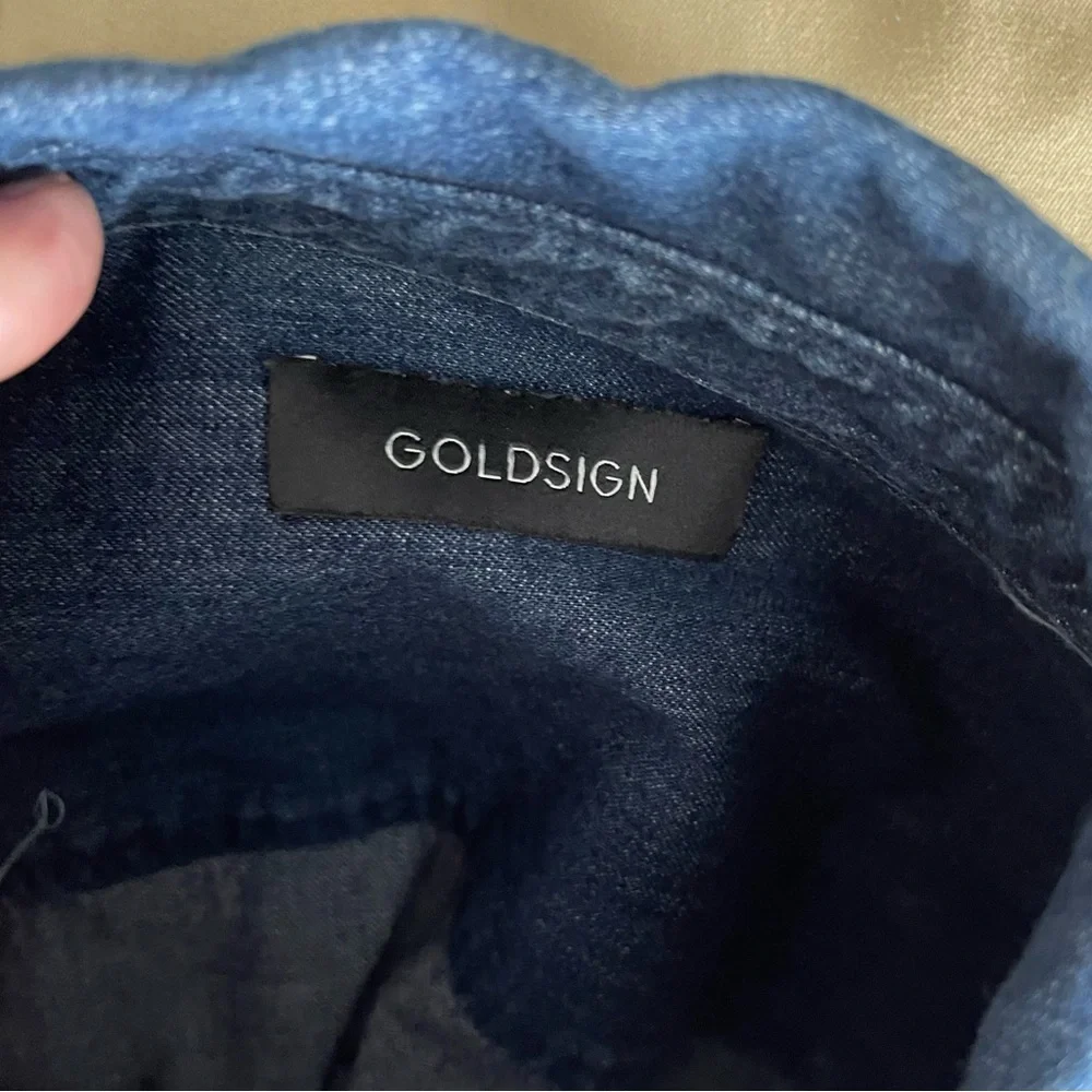 GOLDSIGN LADIES LARGE DENIM L/S SHIRT WITH SILVER TONE BUTTONS - Picture 3 of 4